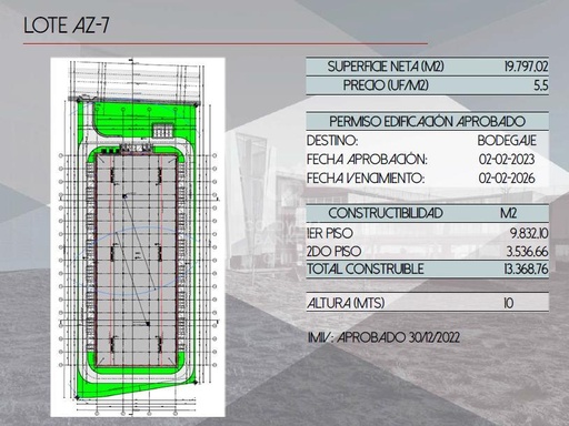 Terreno con permiso aprobado en Parque Industrial La Punta