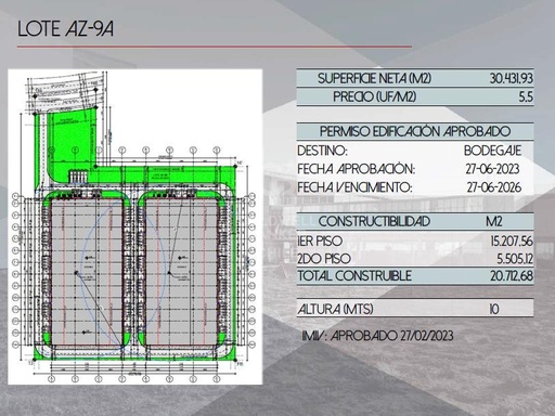 Venta lote AZ 9A Parque Industrial