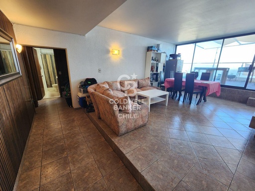 Departamento en Reñaca: Terraza con vista al mar
